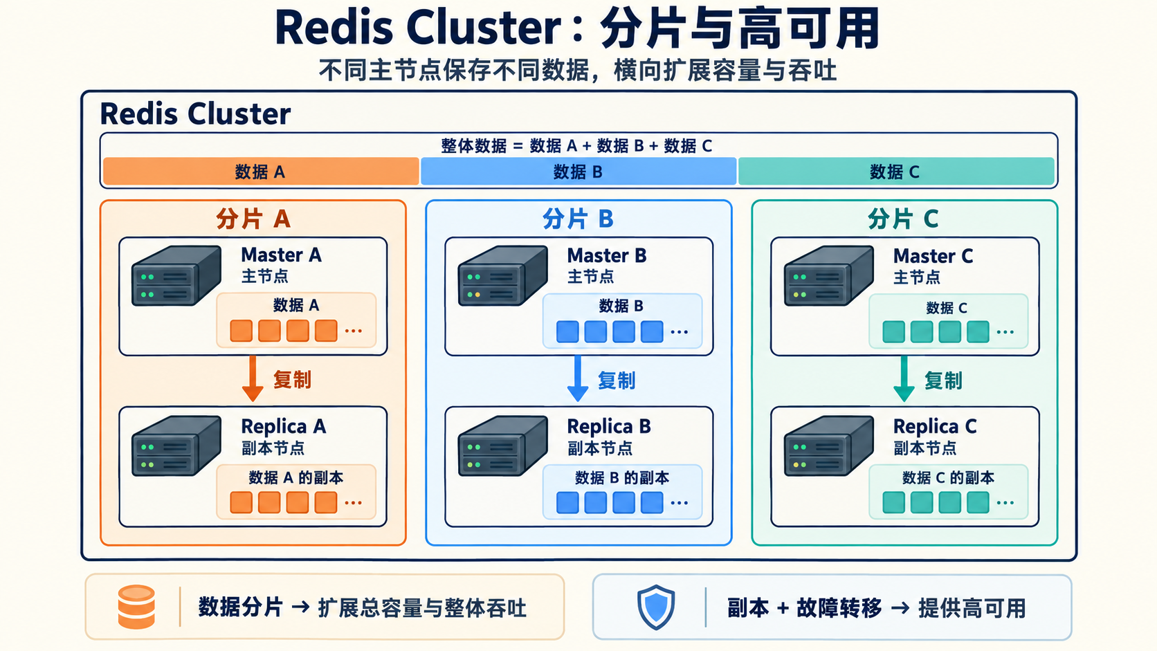 Redis 集群架构示意图