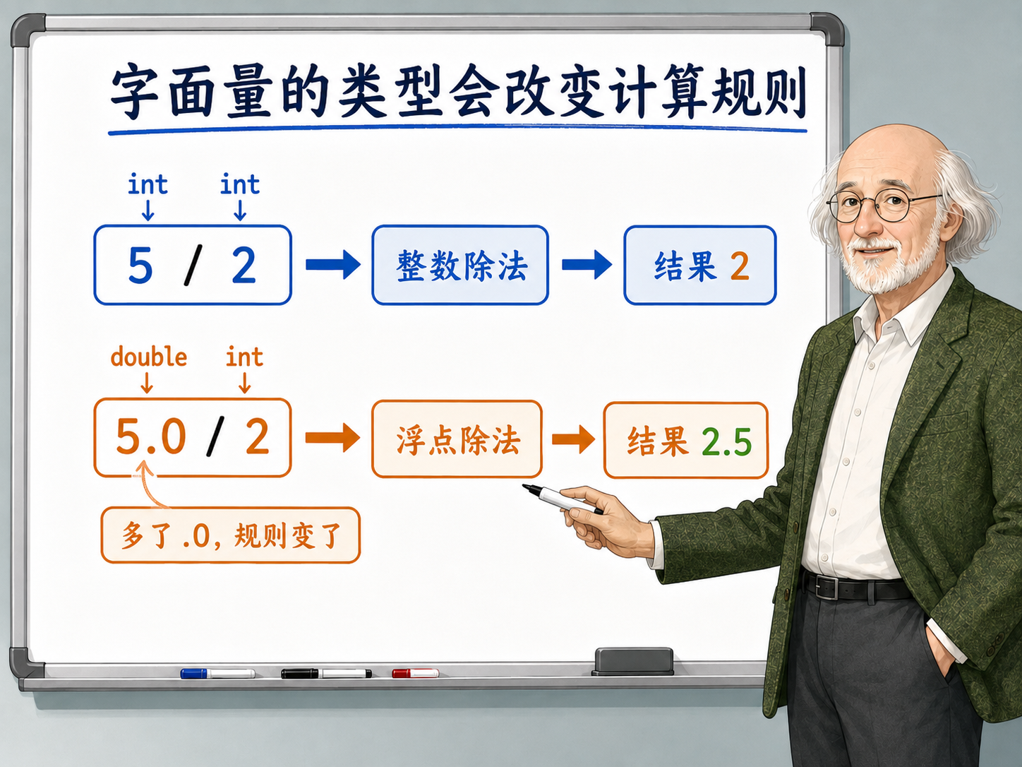 C++ 字面量也有类型示意图
