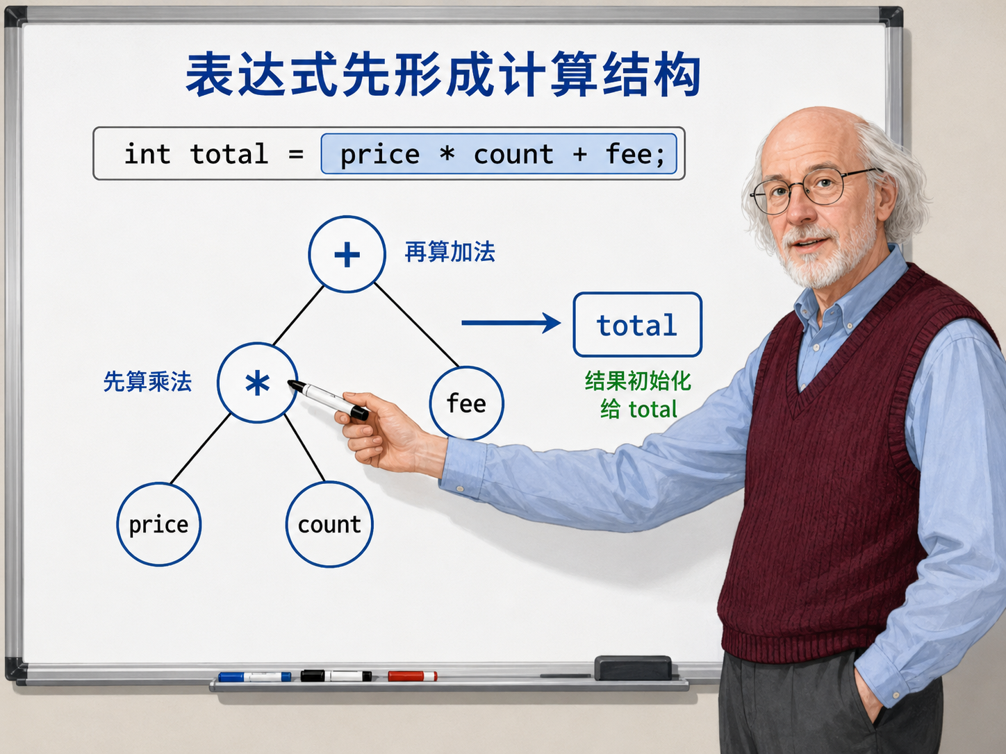C++ 表达式会产生一个结果示意图