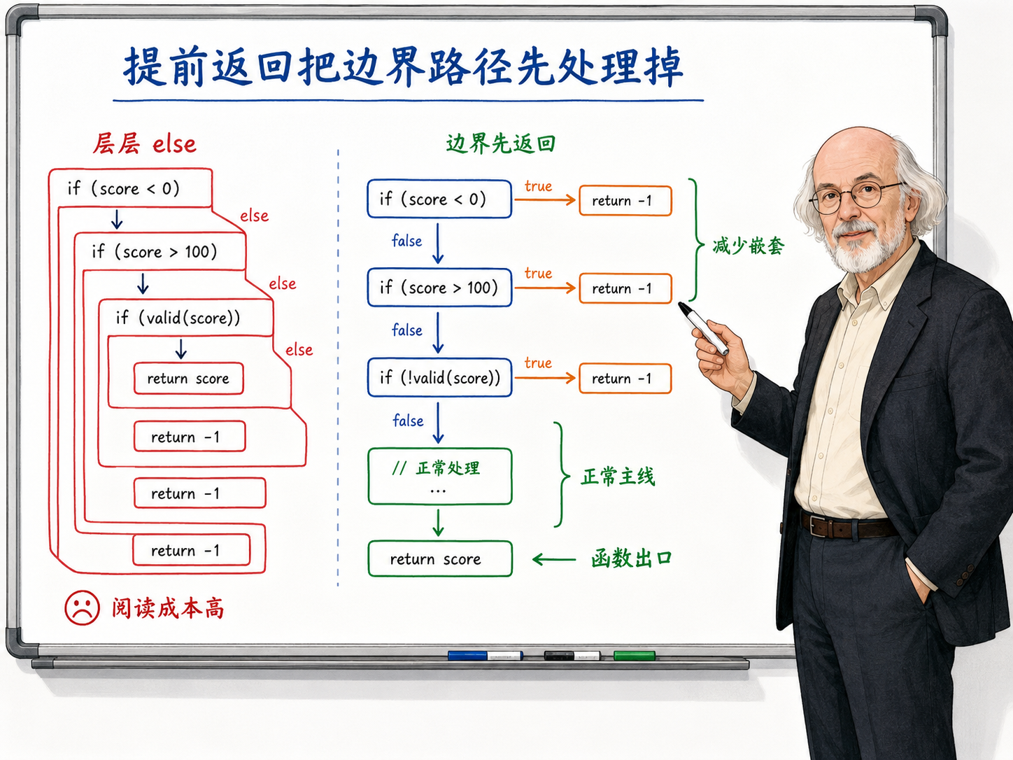 C++ 两种控制流结构示意图