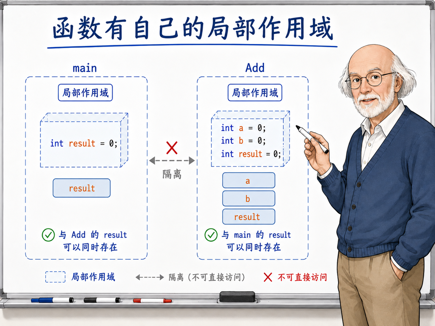 C++ 函数有自己的中关于函数局部作用域示意图
