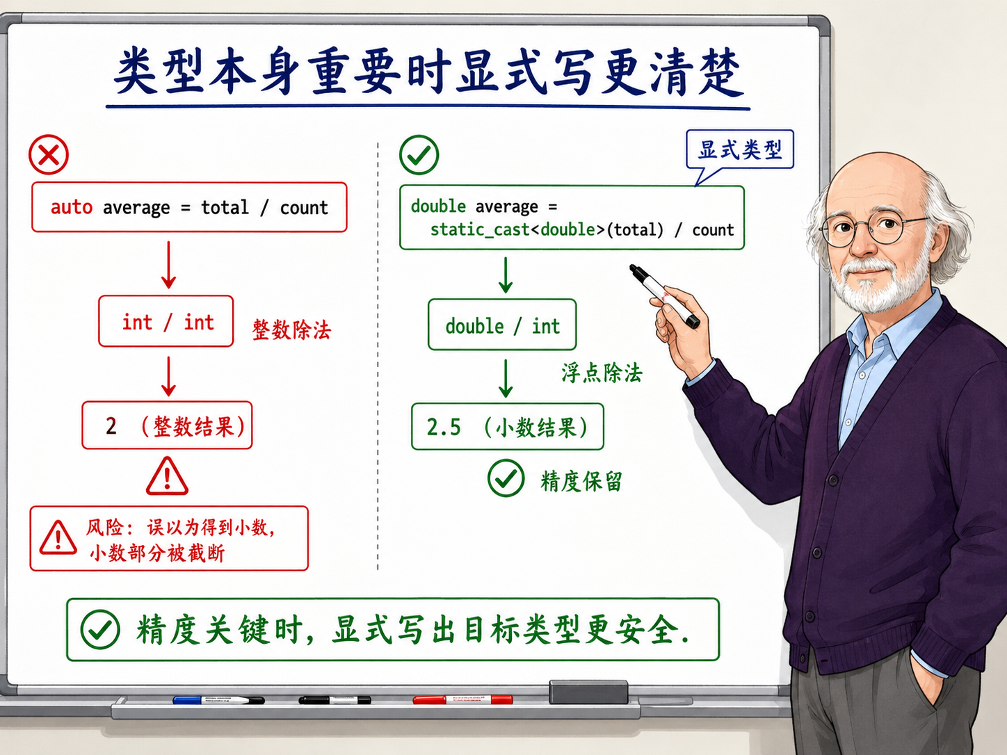 C++ 在数值精度关键时显式写类型更更清楚示意图