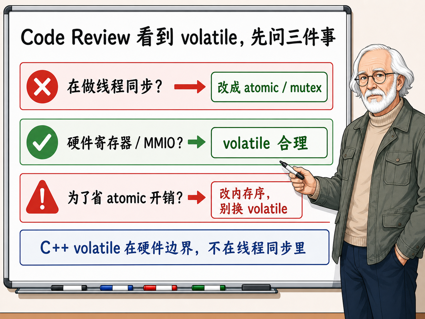 C++ 代码审查中怎么处理 volatile示意图