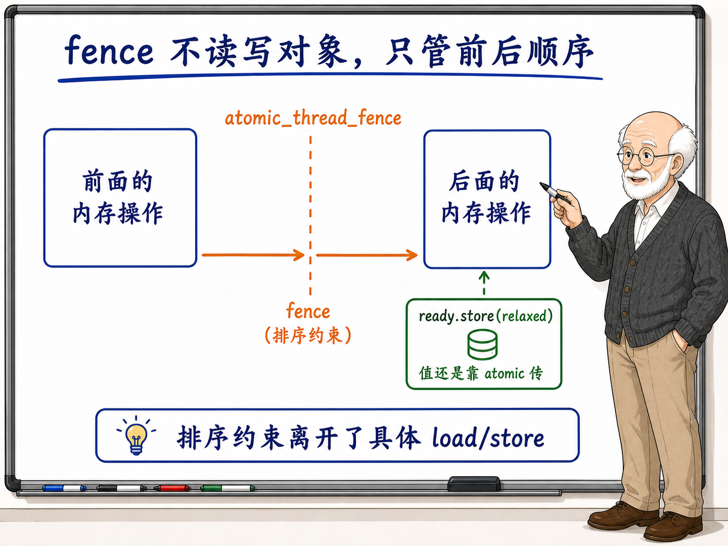C++ fence不读写对象示意图