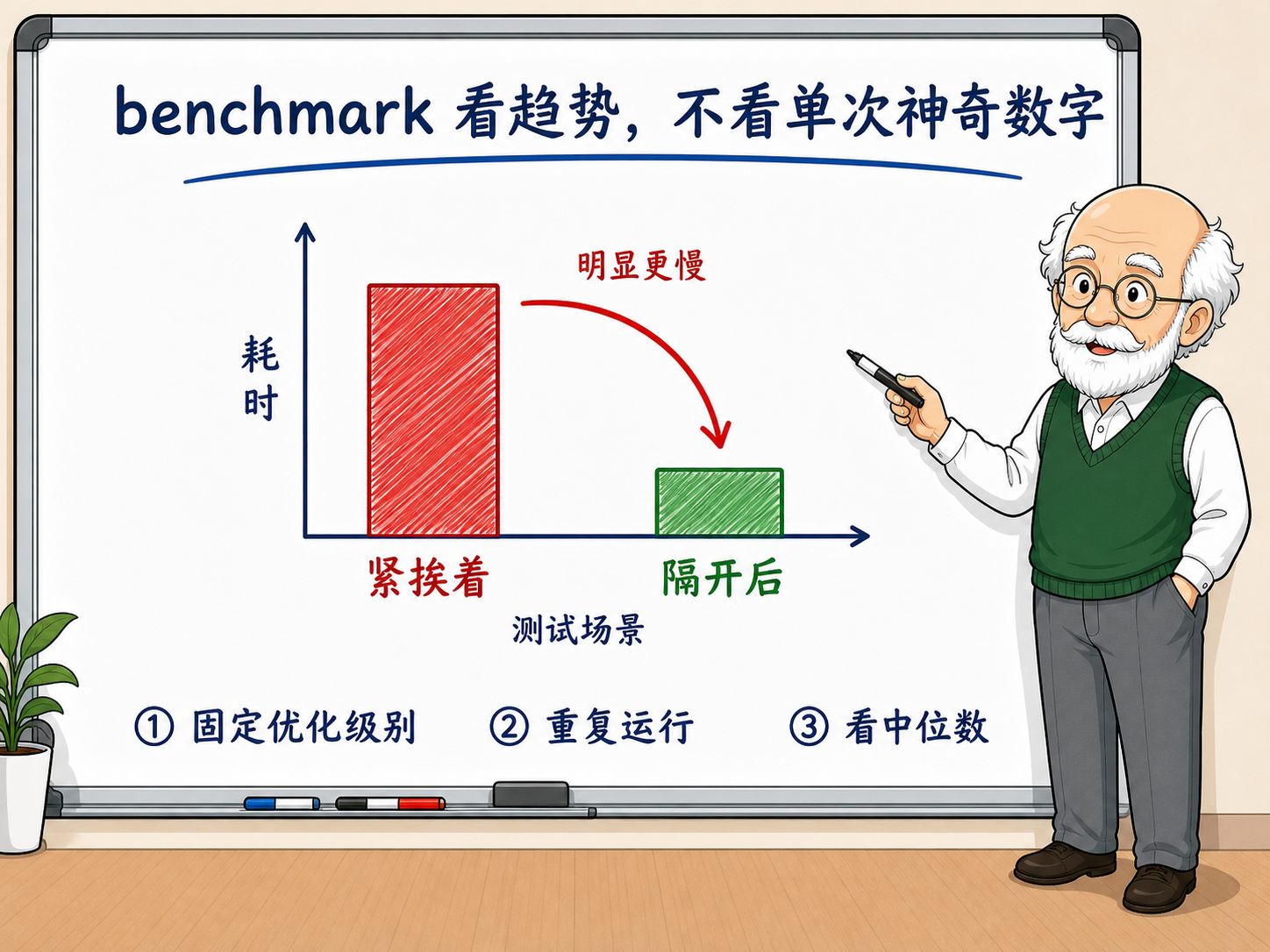 C++ 自己动手写一个 benchmark 看真实性能现象示意图