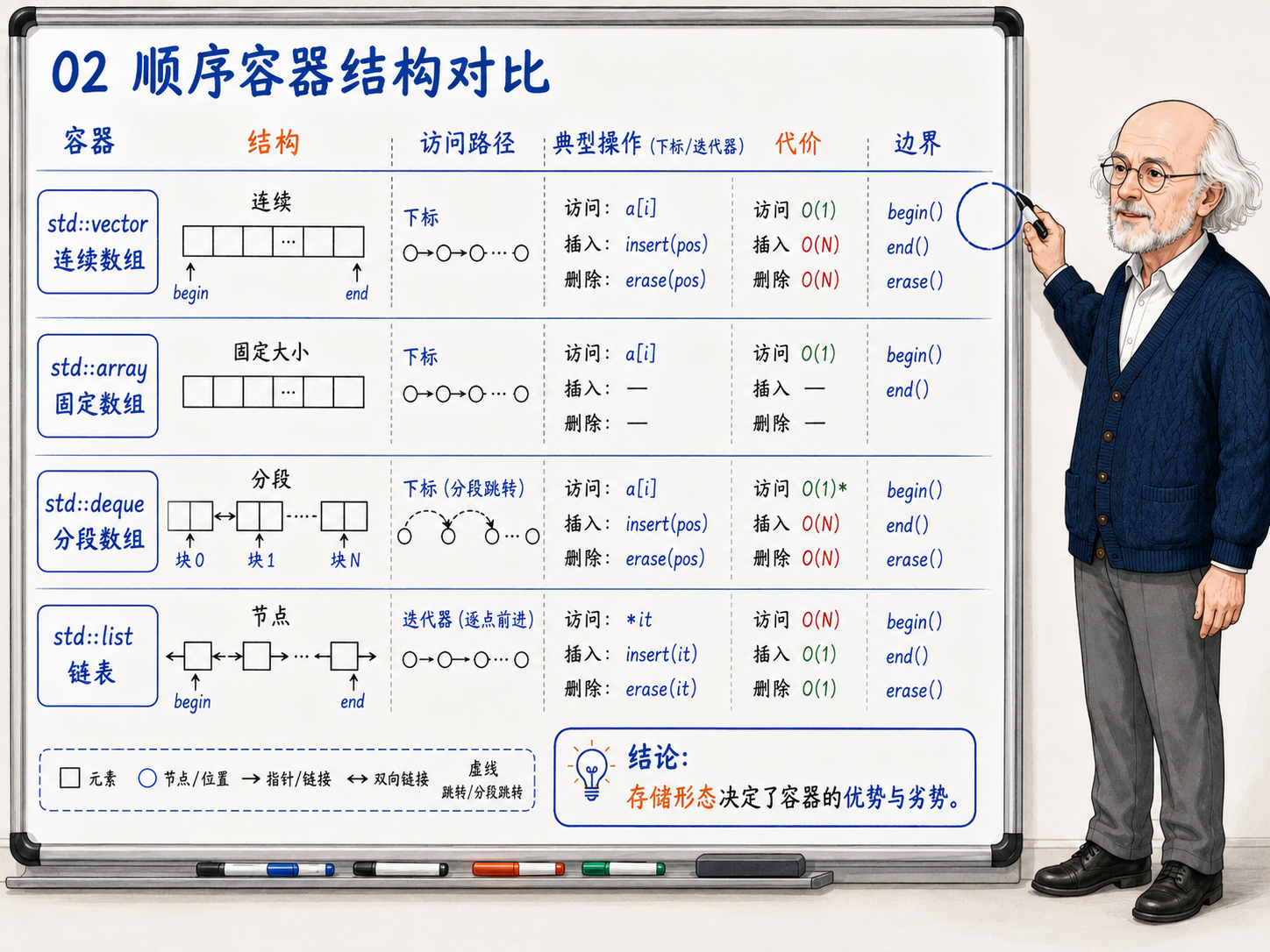 C++ 顺序容器的结构对比