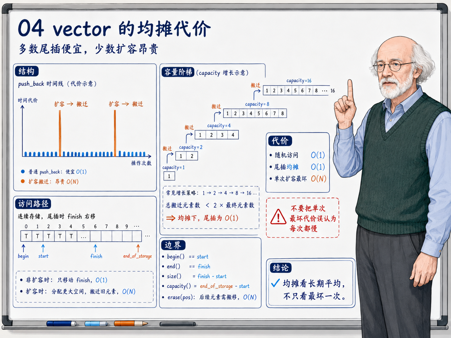 C++ vector的均摊代价示意图