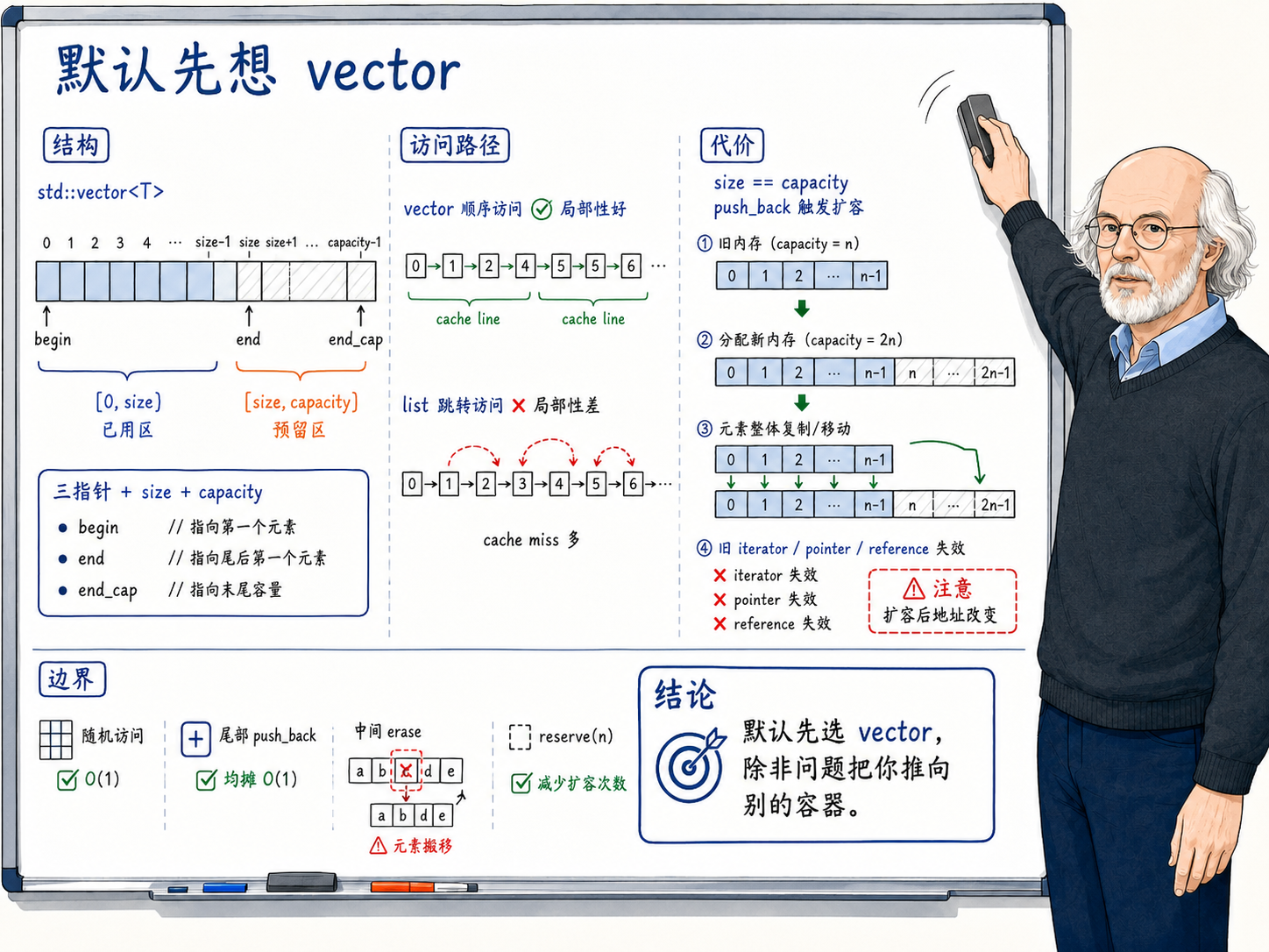 C++ 默认先想 vector示意图