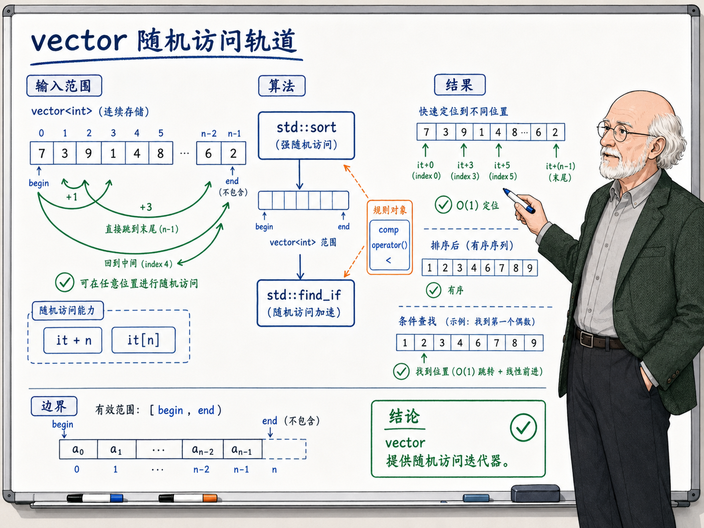 C++ vector 的迭代器为什么能跳示意图