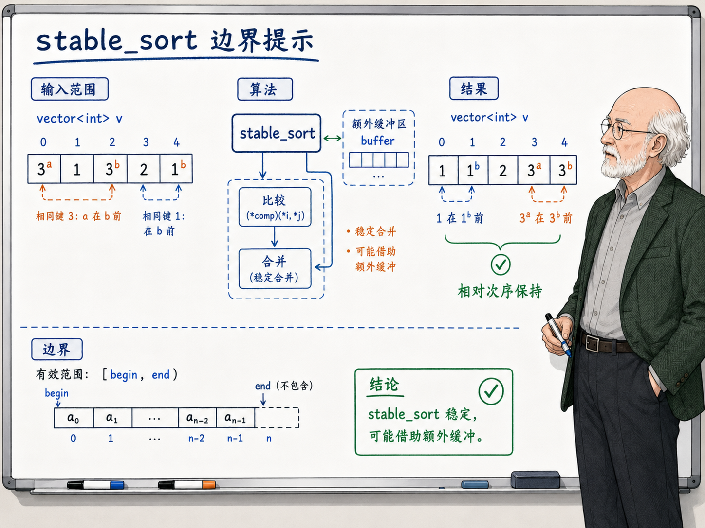 C++ 想要稳定顺序要付出缓冲示意图