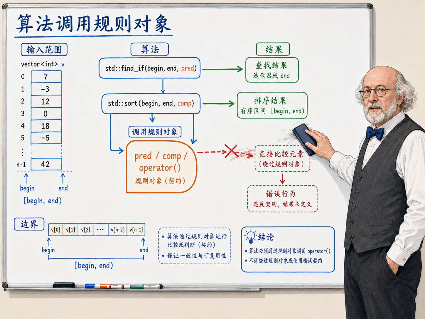 C++ 算法调用规则对象示意图