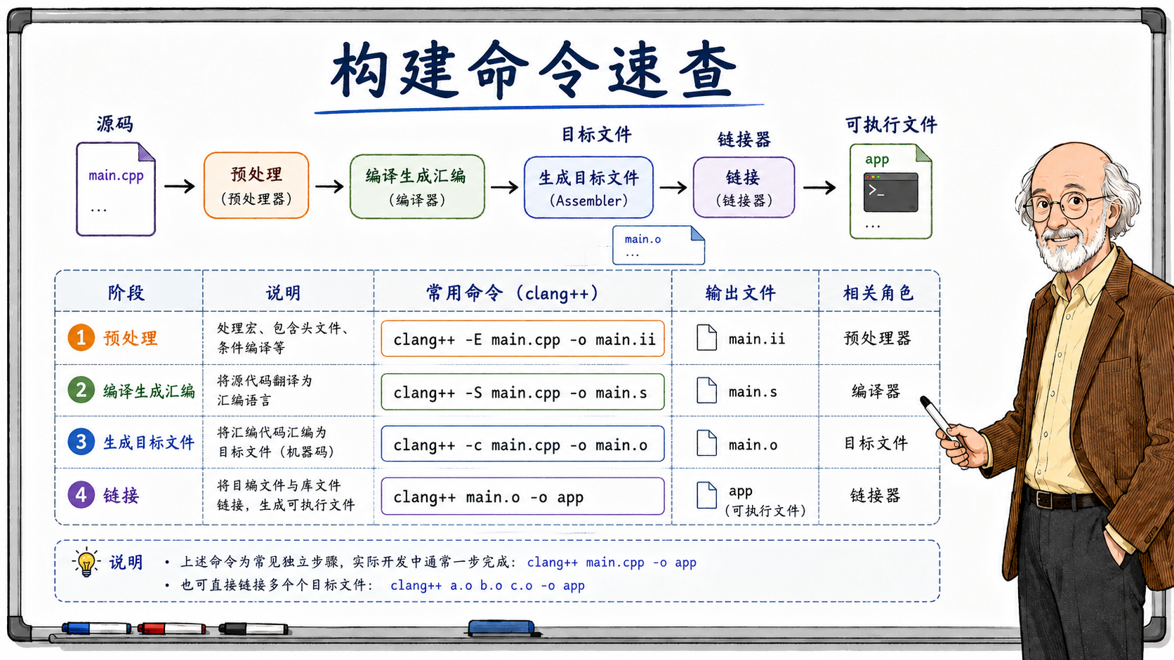 C++ 错误出现在不同阶段示意图