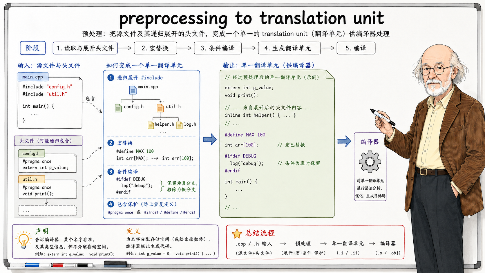 C++ 从预处理到翻译单元的流程