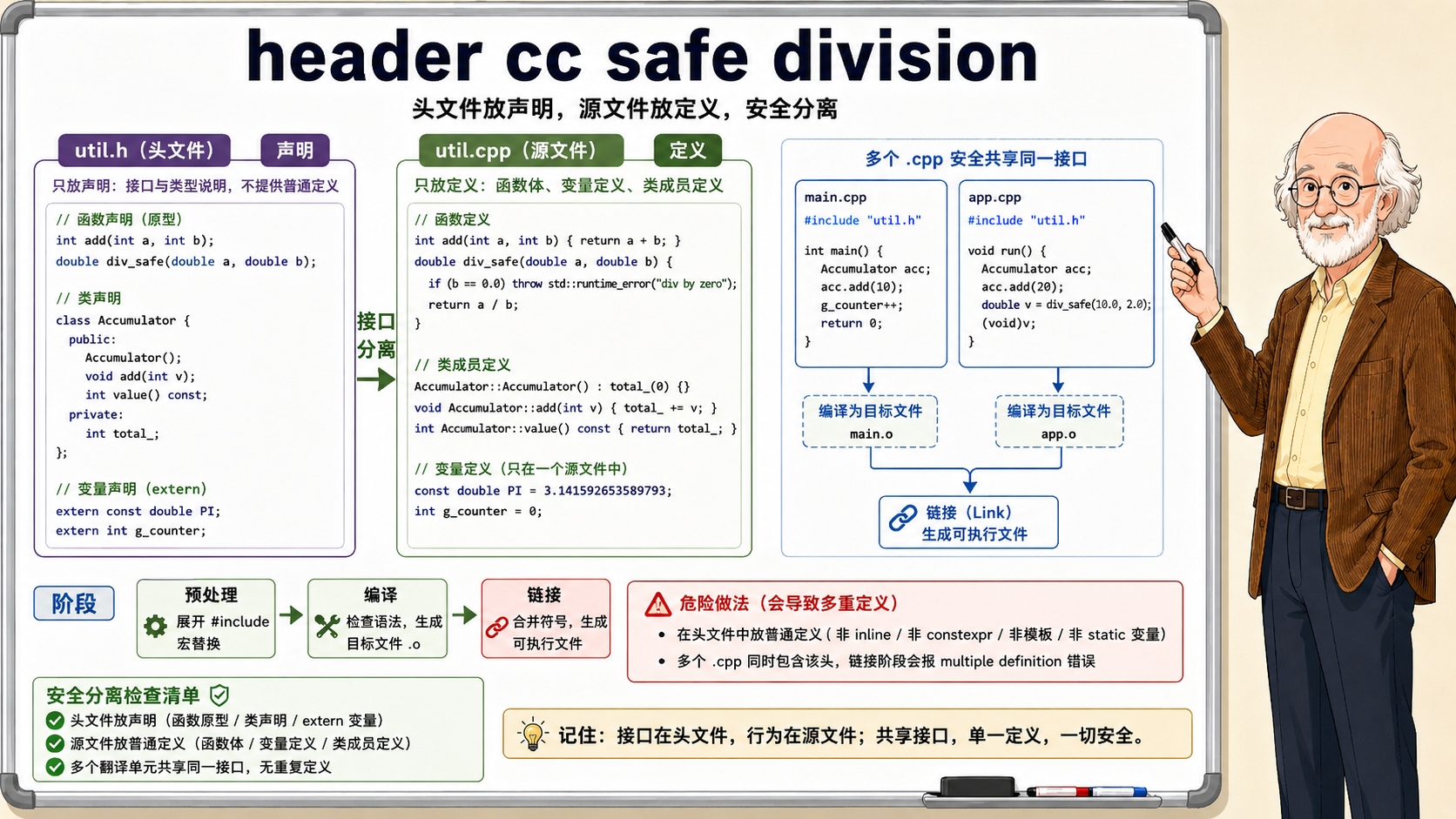 C++ 声明与定义的安全分离