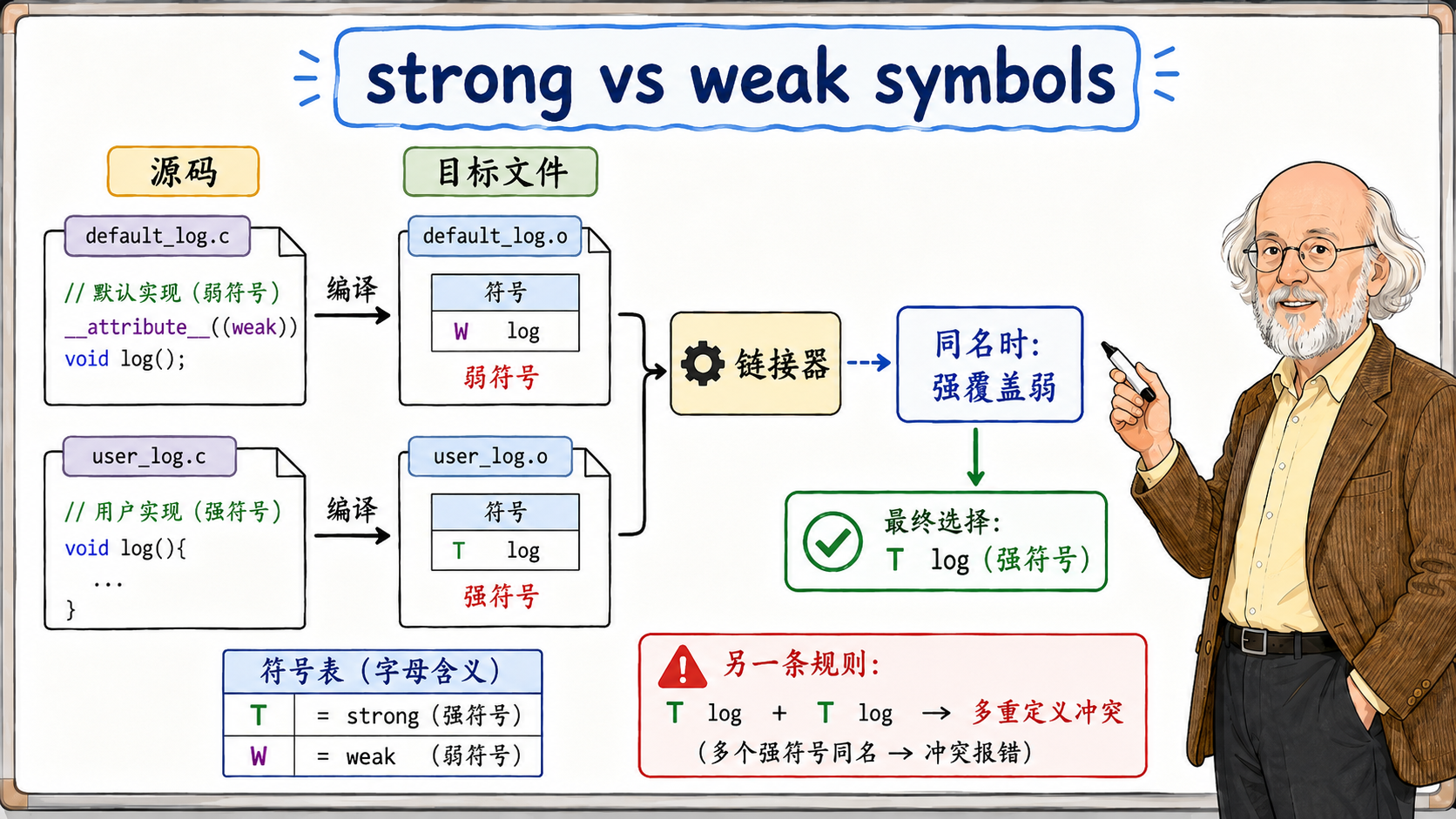 C++ 链接器怎样把符号对上号示意图