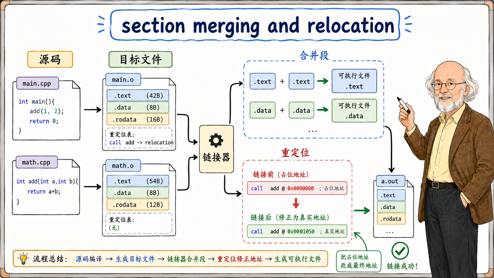 C++ 链接器怎样把符号对上号示意图