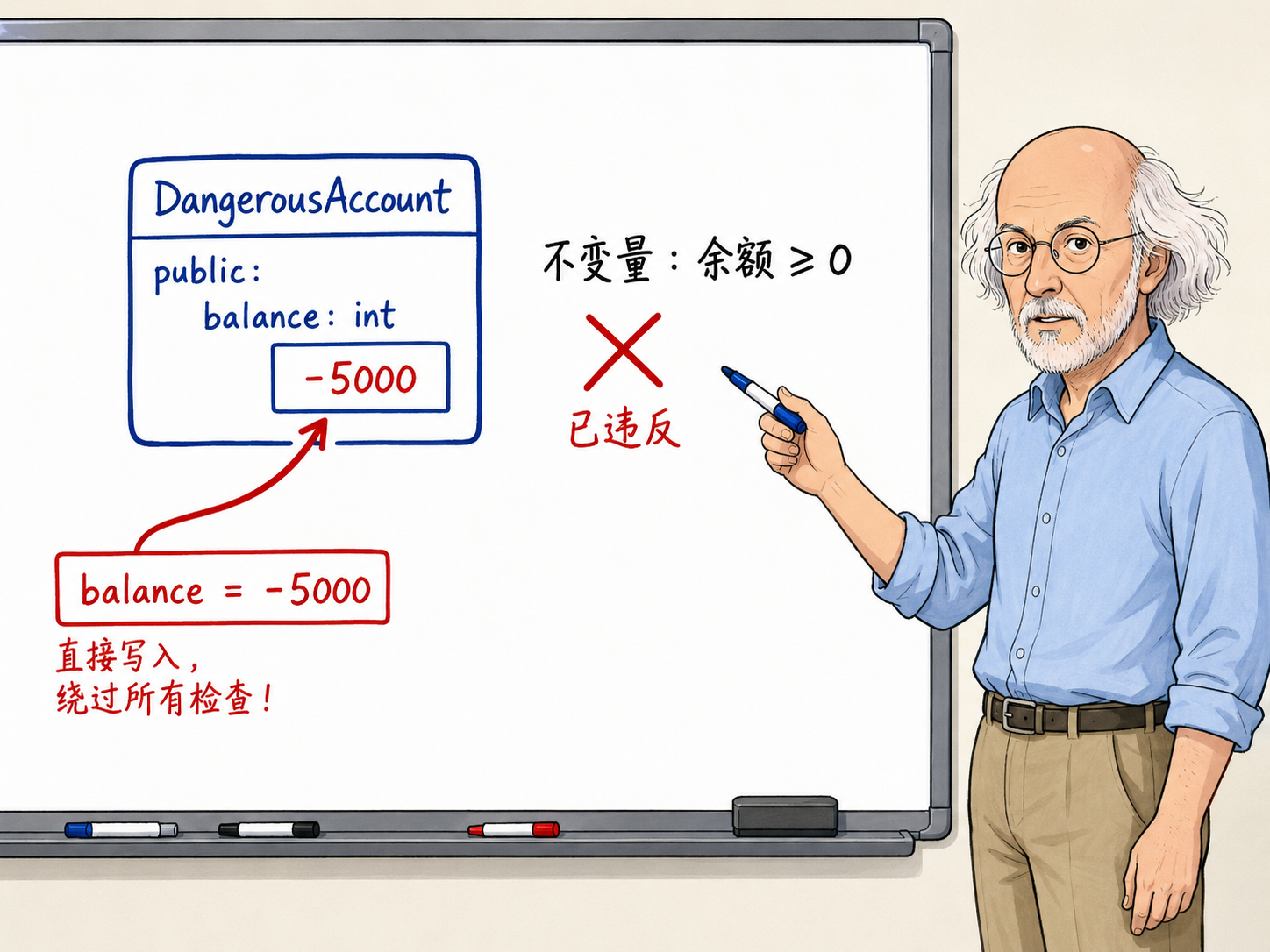 C++ 类不是装字段的盒子示意图