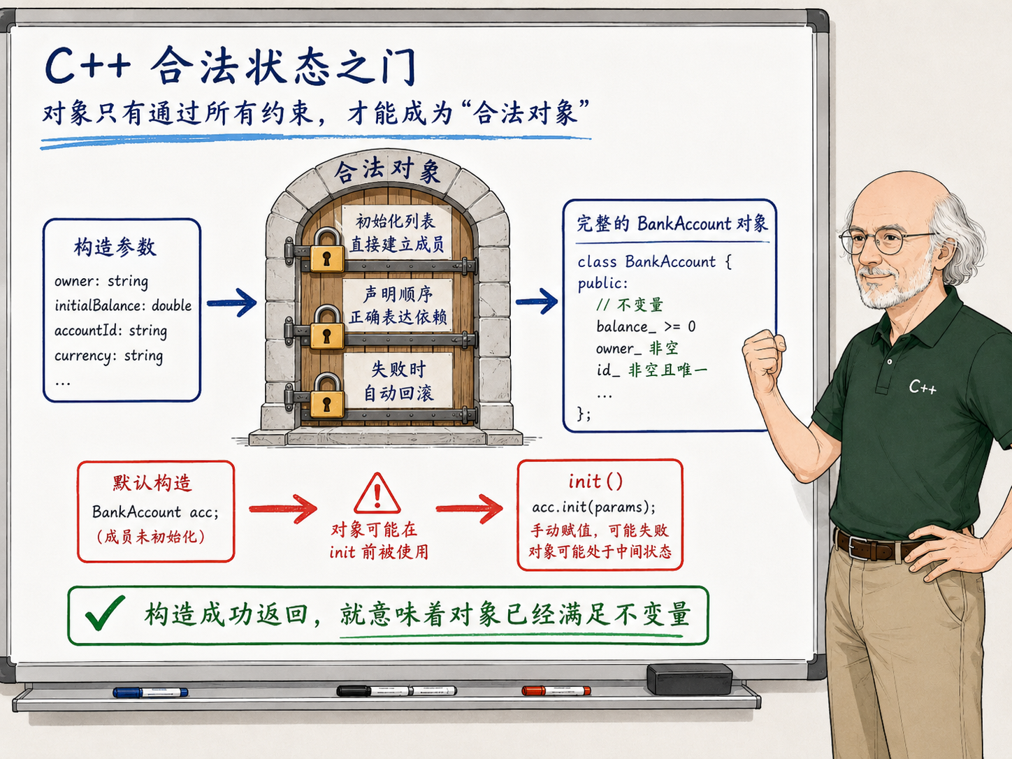 C++ 以合法状态之门为核心示意图