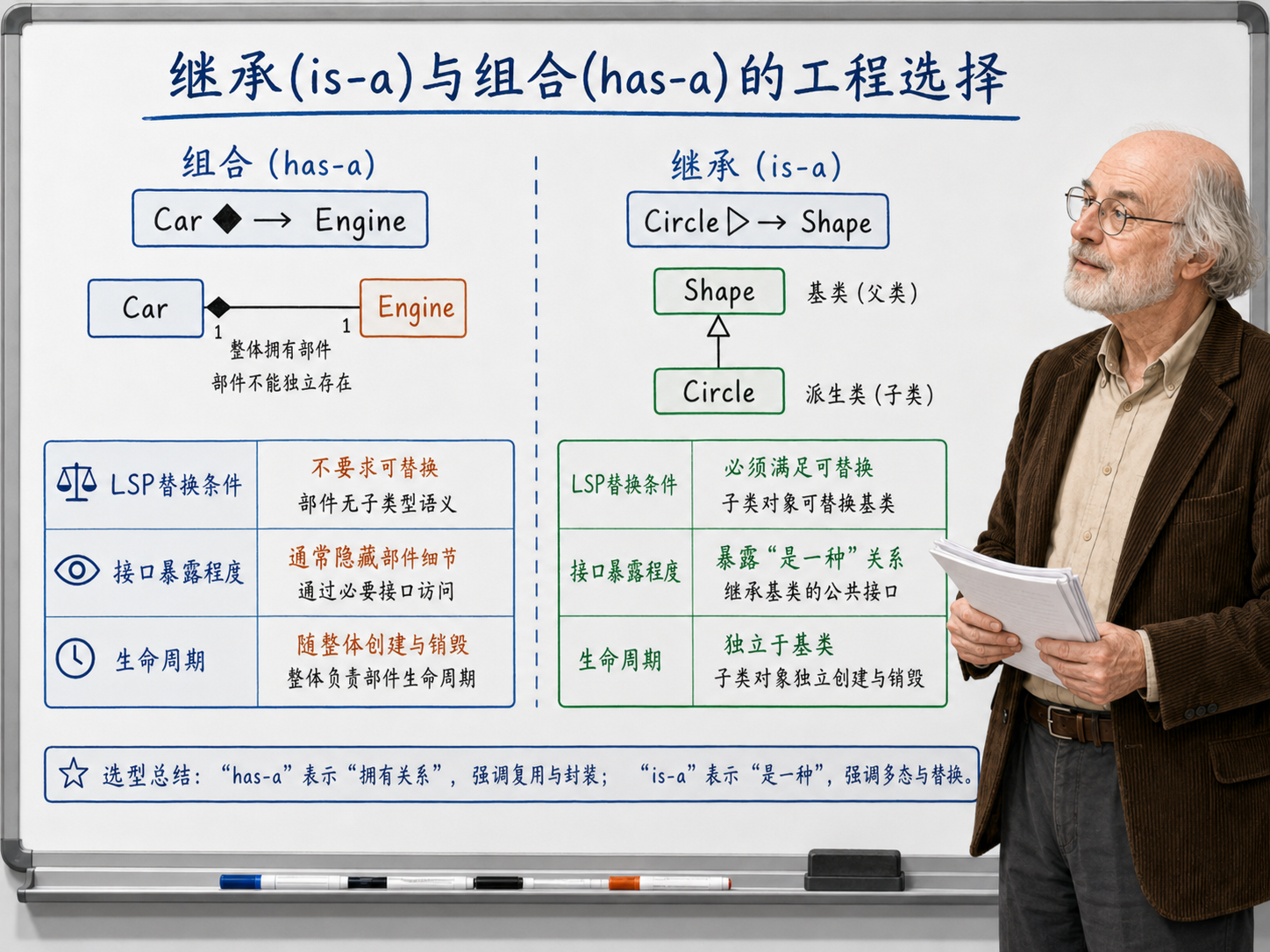 C++ 继承(is - a)与组合(has - a)的工程选择对比