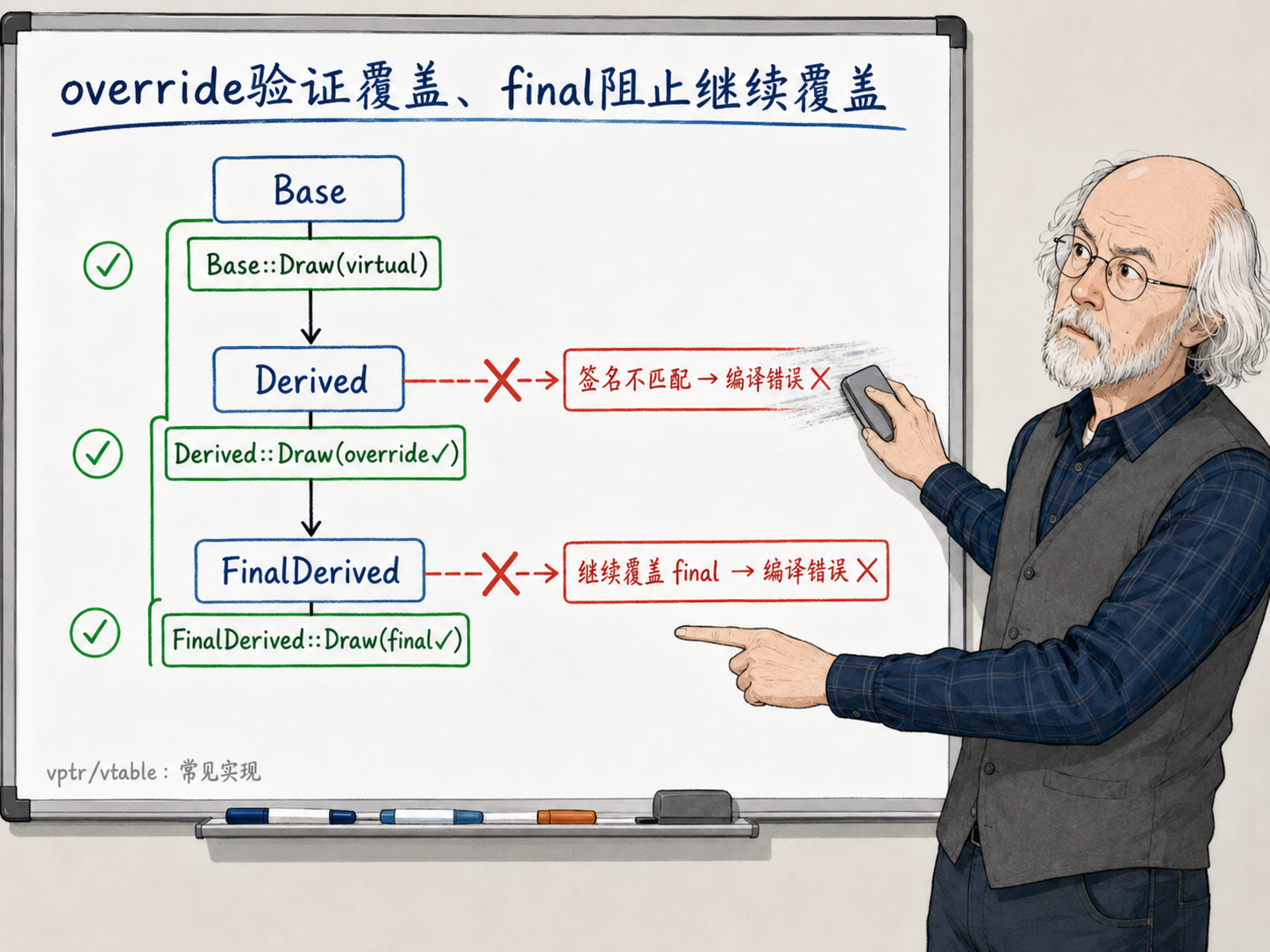 C++ override 和 final:让编译器替你验证意图