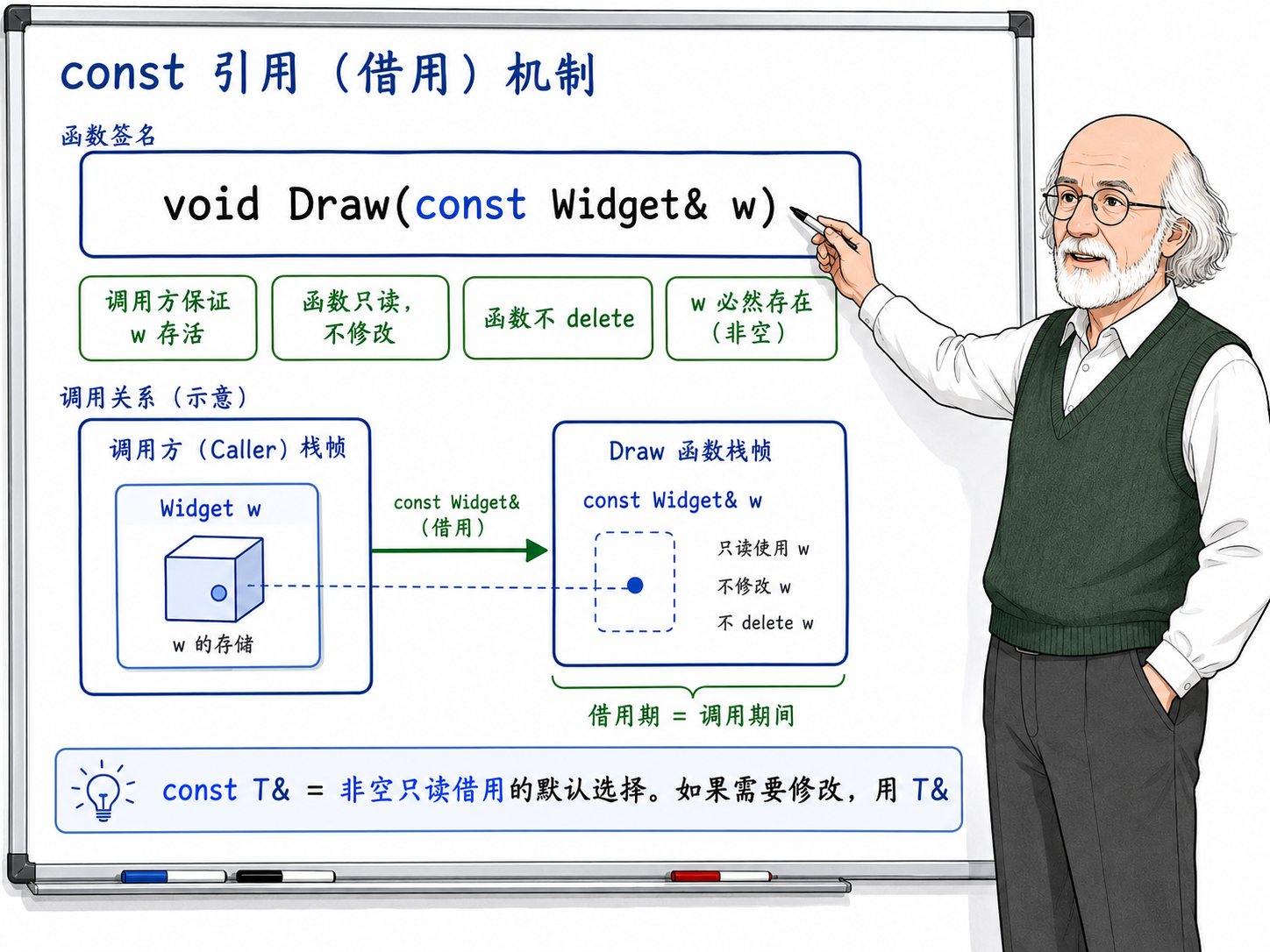 C++ const引用（借用）机制示意图