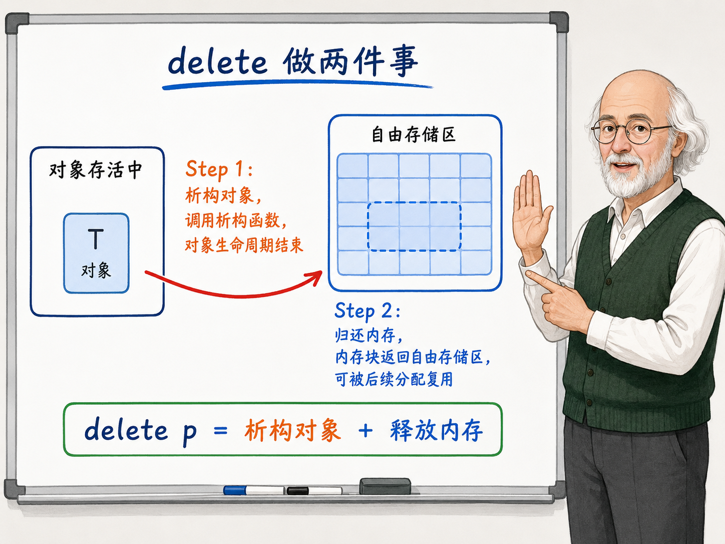 C++ delete 的析构与内存释放