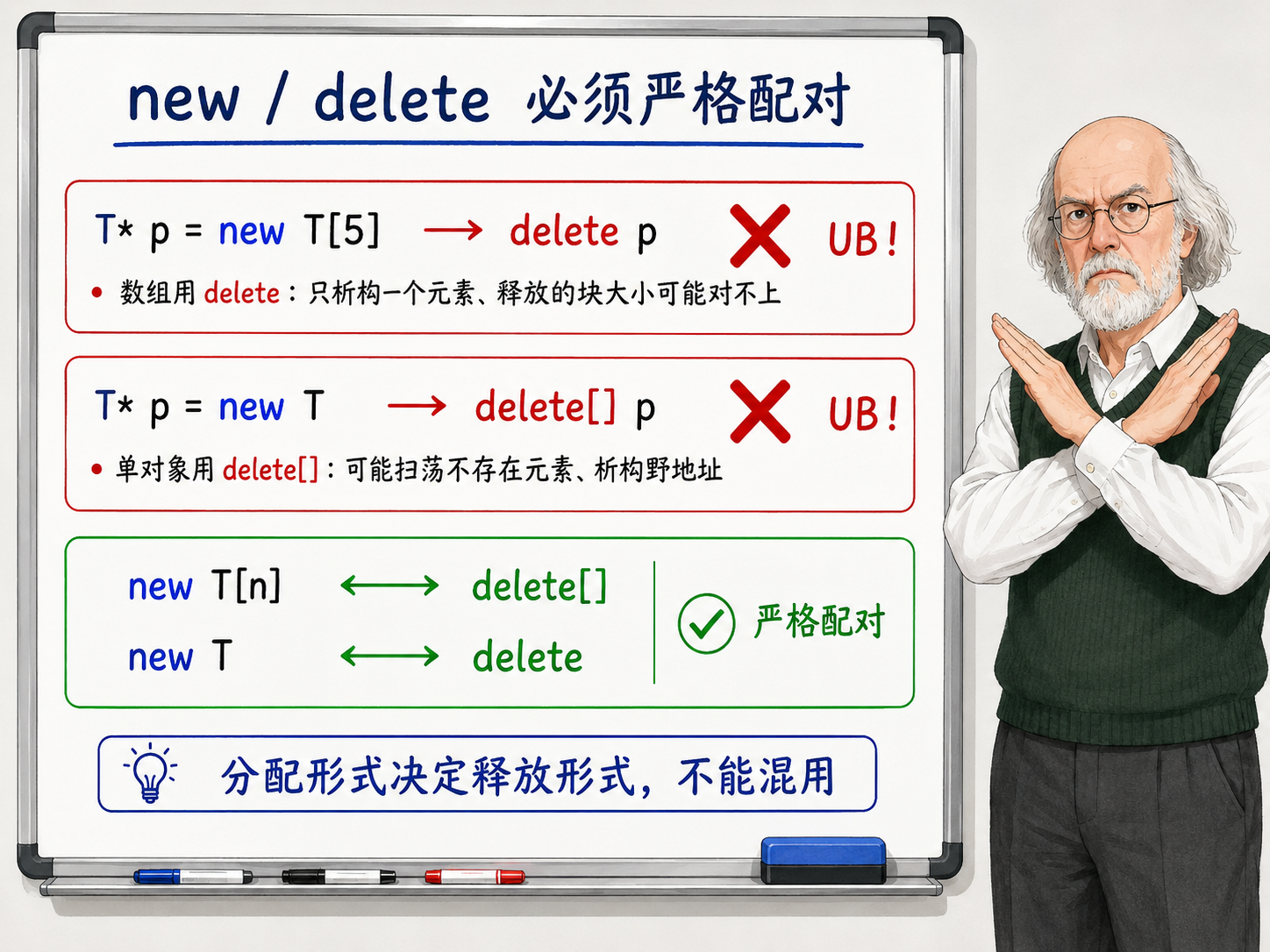 C++ 两种配对绝对不能交叉示意图