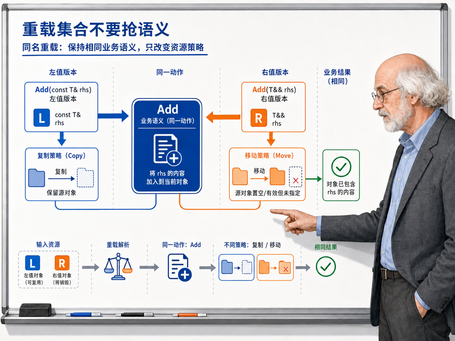 C++ 重载集合不要抢语义的示例示意图