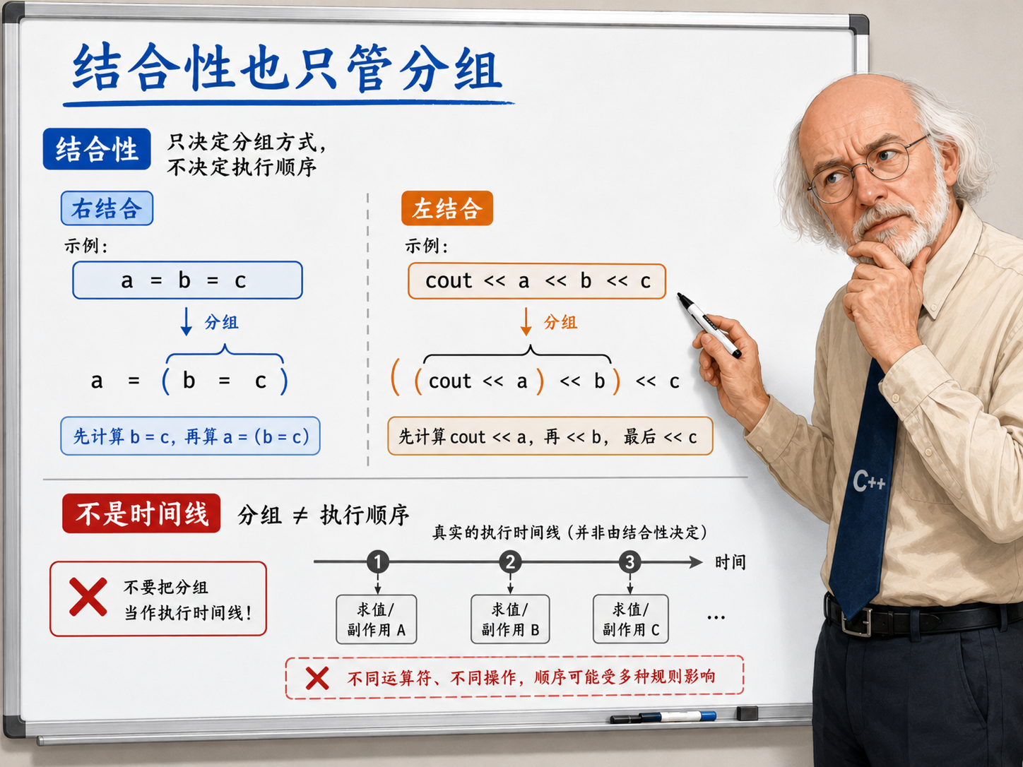 C++ 结合性也只管分组示意图