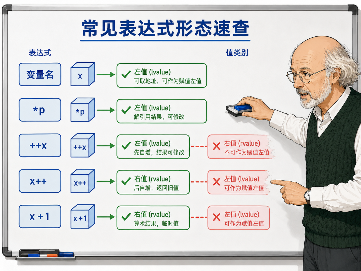 C++ 常见表达式的值类别对照