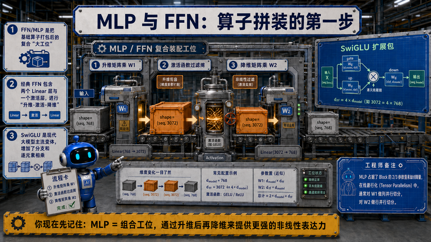 MLP与FFN算子拼装的流程