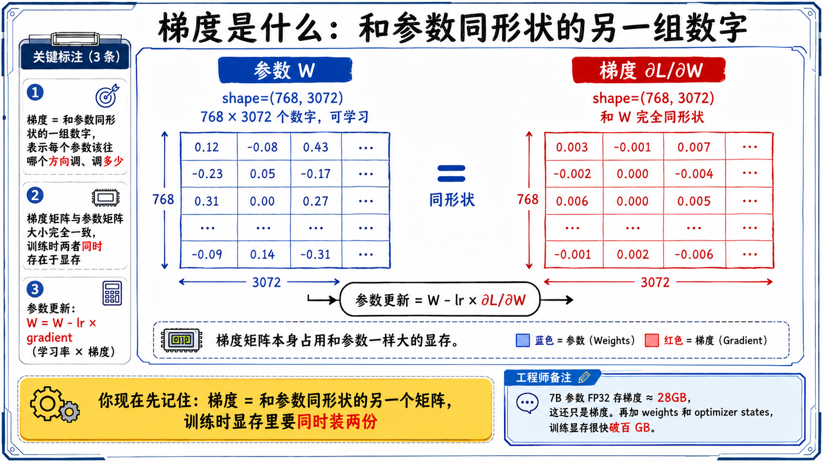 梯度的定义及与参数的关系