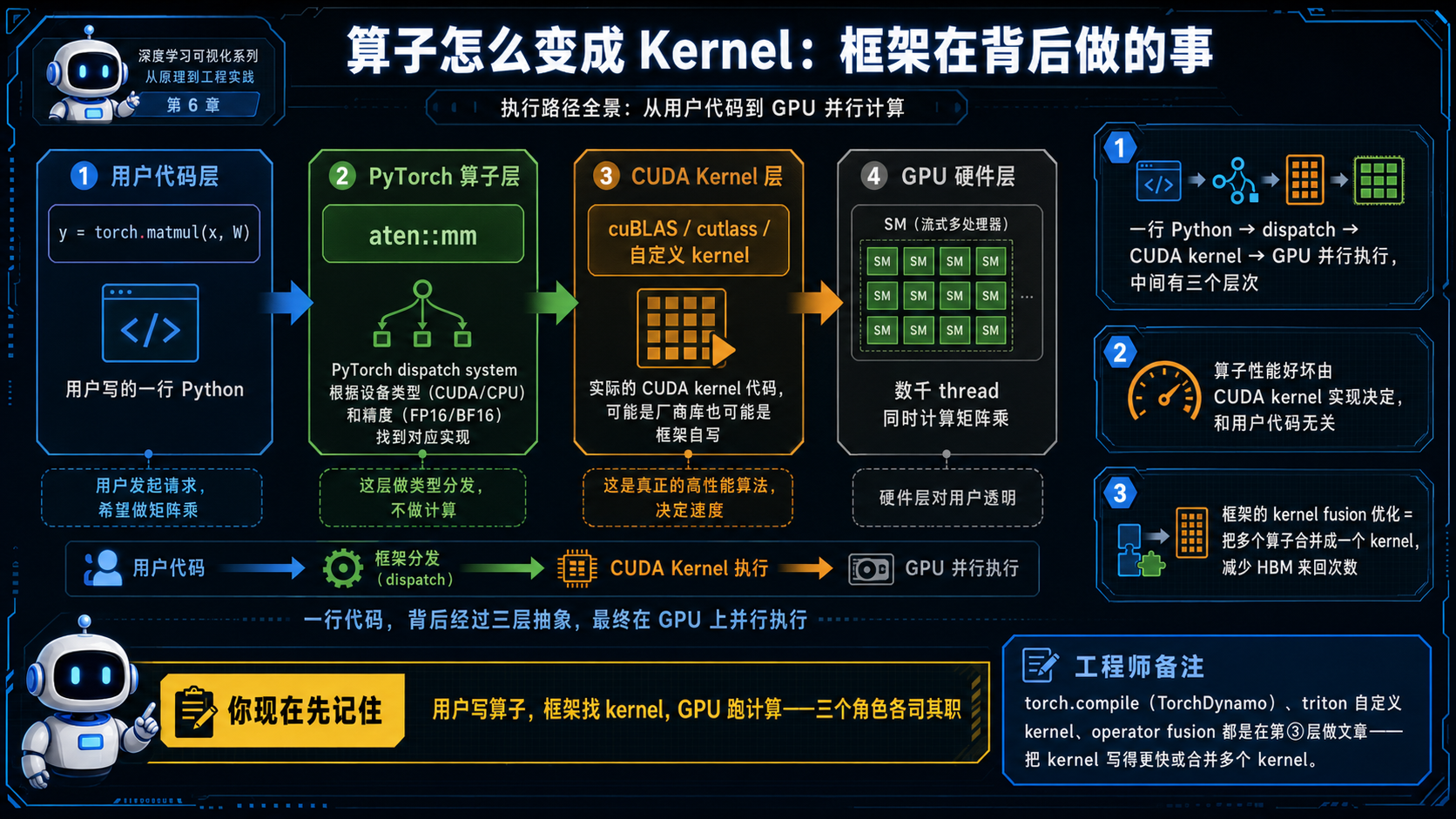 算子变成Kernel的执行路径全景示意图