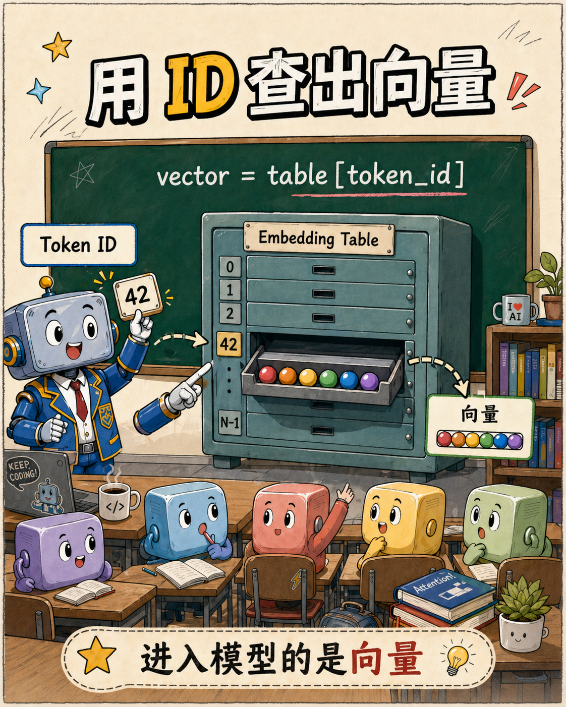 用ID查出向量示意图