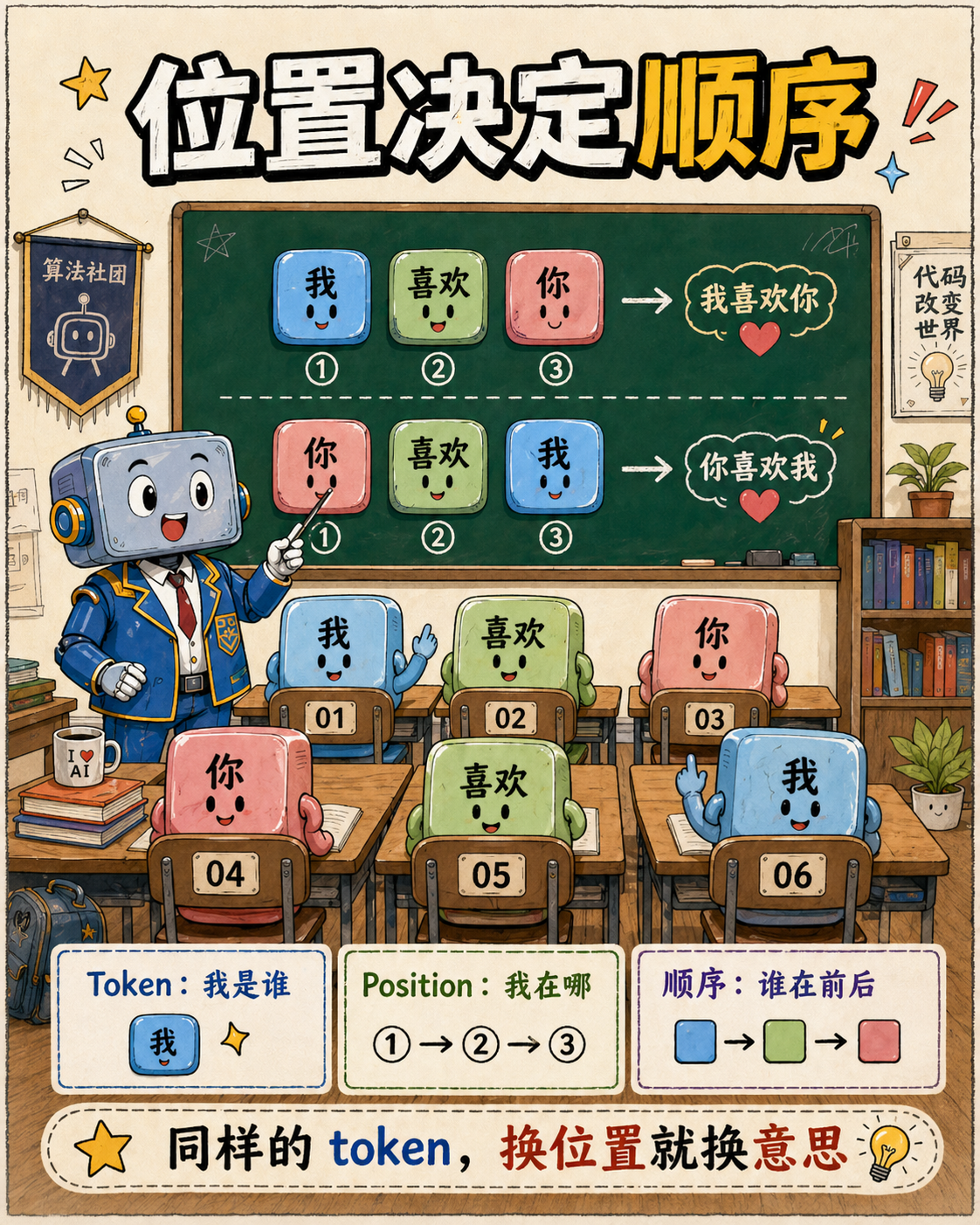 以教室场景为背景示意图