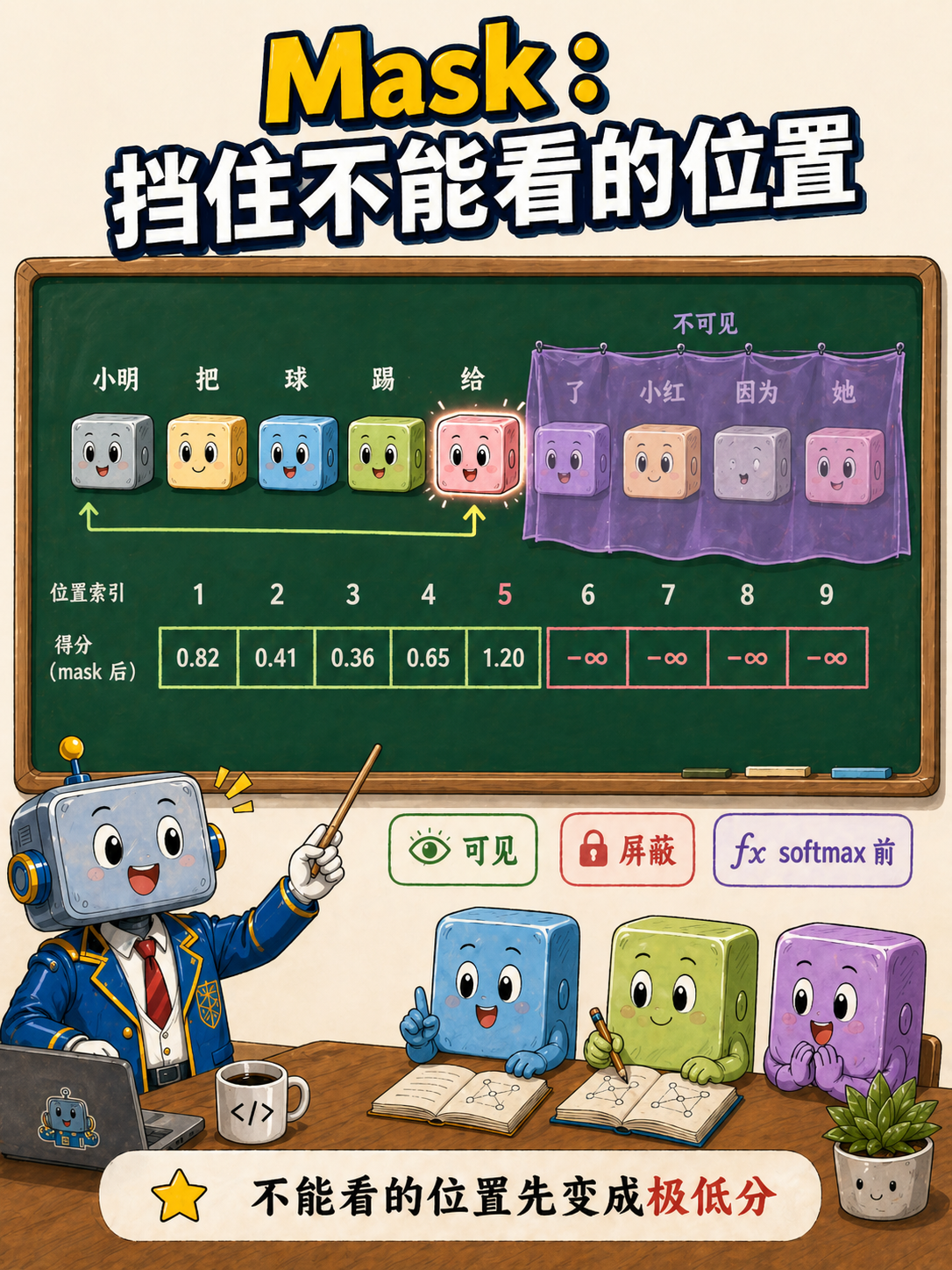 Mask:挡住不能看的位置示意图