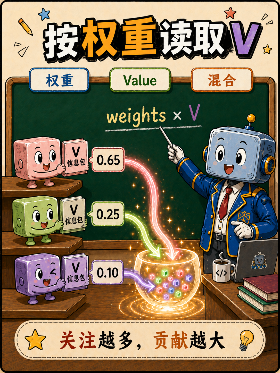 按权重读取V示意图