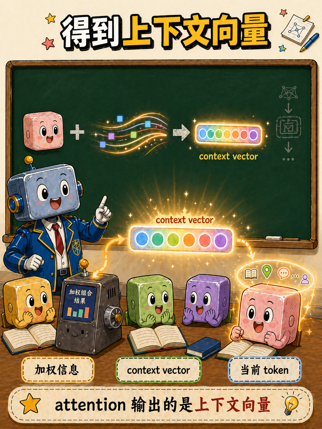 了得到上下文向量示意图
