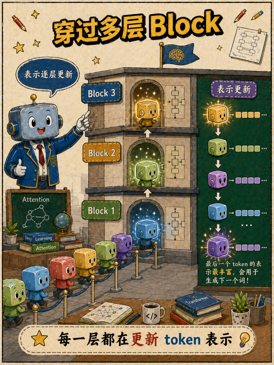 穿过多层Block示意图