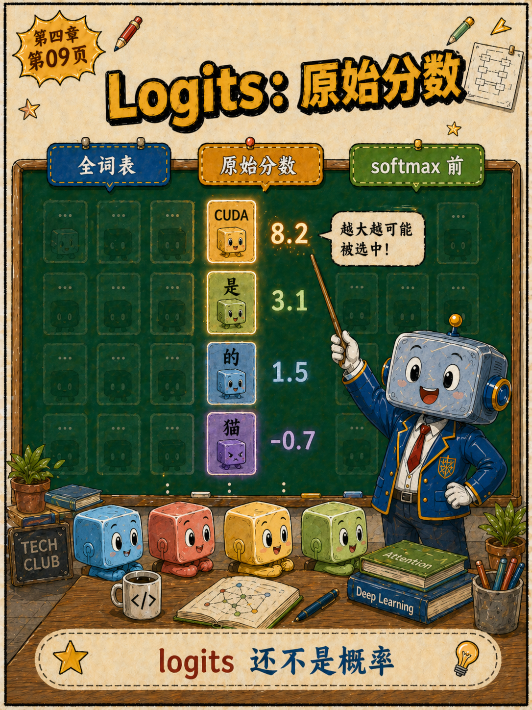 Logits:原始分数示意图