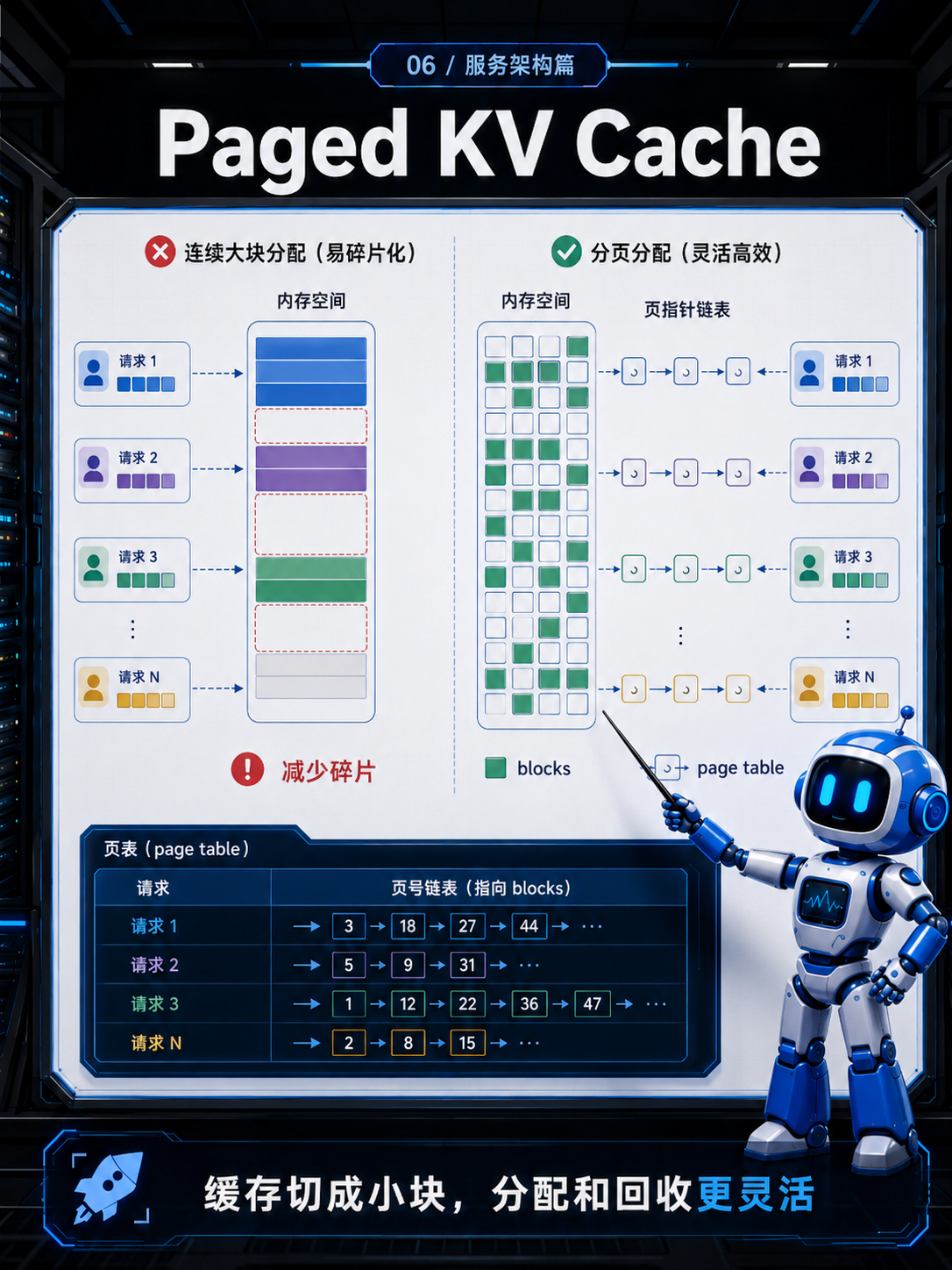 Paged KV Cache示意图