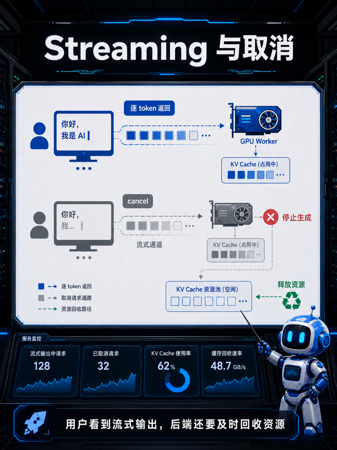 LLM推理服务中Streaming与取消的流程