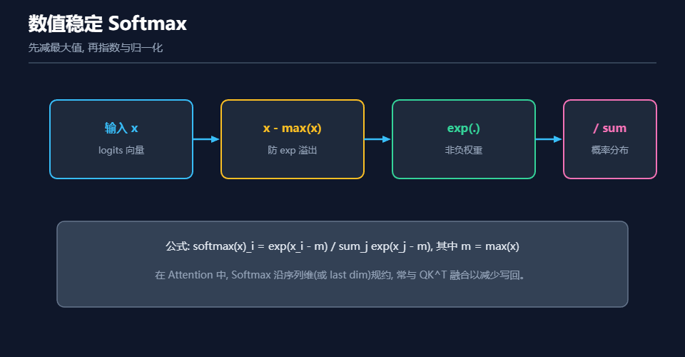 数值稳定Softmax的计算流程