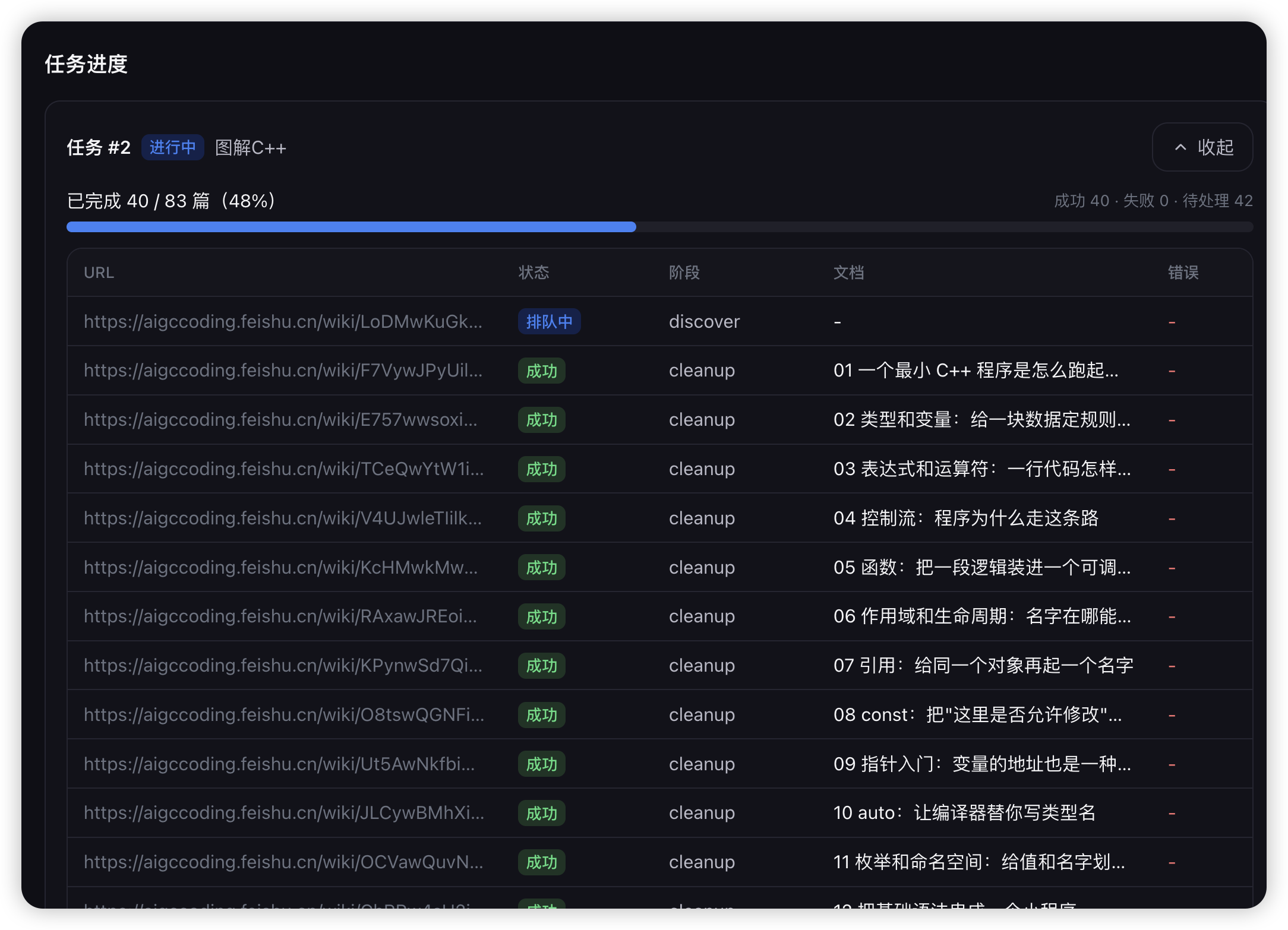 Wiki 文档递归同步进度