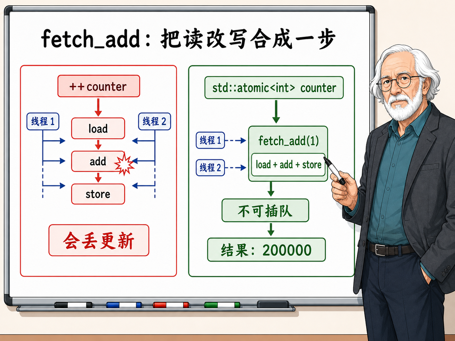C++ fetch_add操作的原理示意图