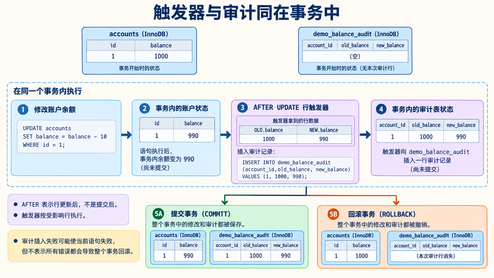 触发器与审计同在事务中