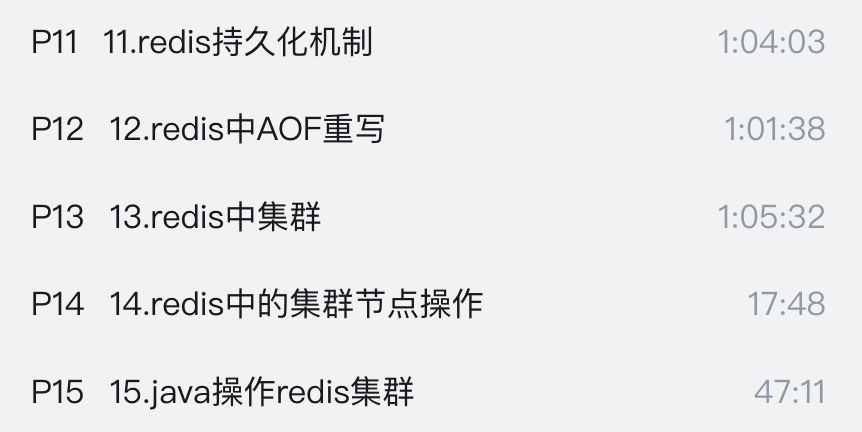 Redis 持久化与集群视频课程列表